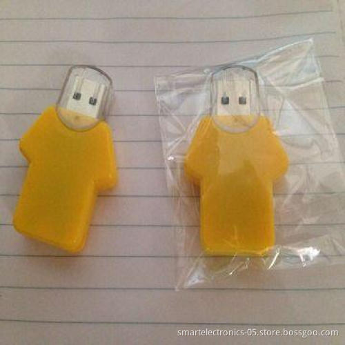 T-shirt plastic USB flash drives, 64MB to 128GB memory capacity